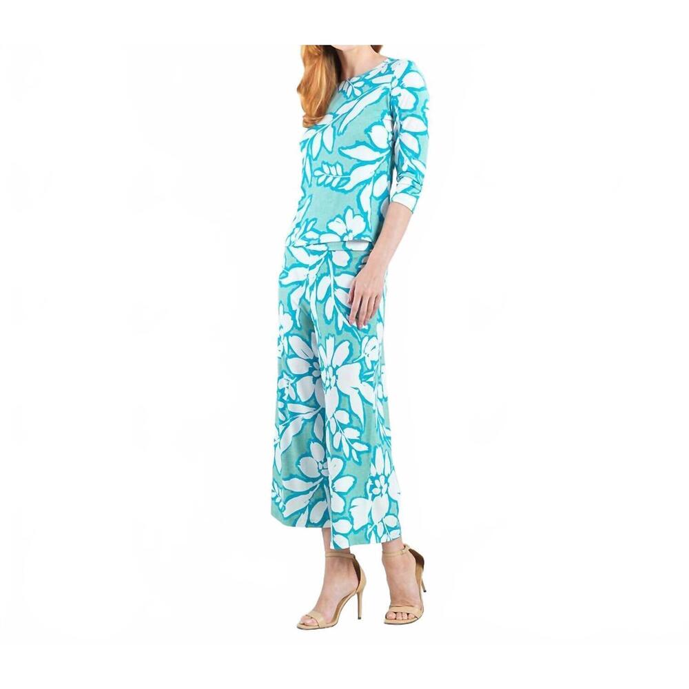 NEW CLARA S reversible tie top in mint/white